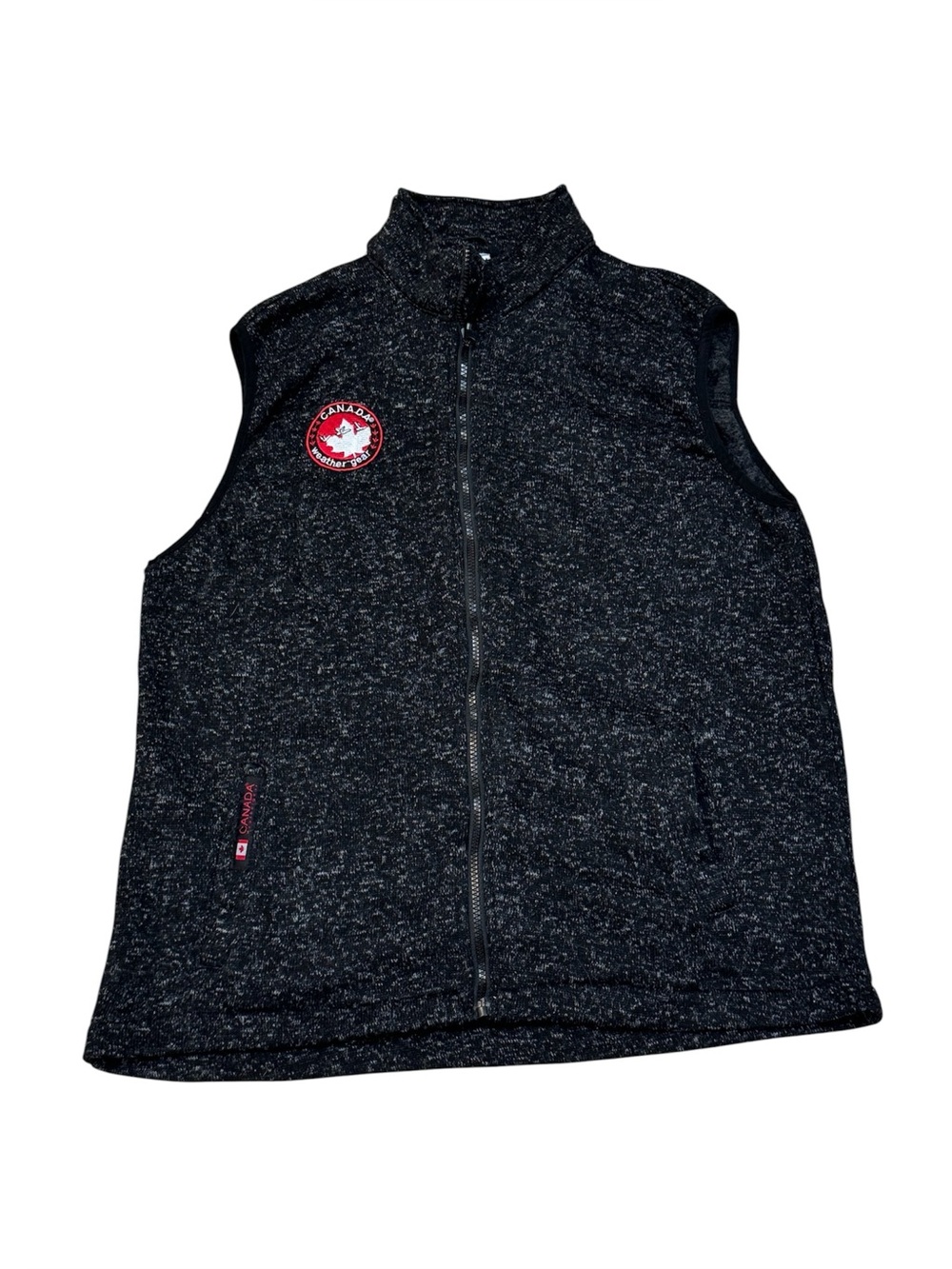 Canada Weather Gear Black Fleece Full Zip Outdoor Men’s Vest Size Large